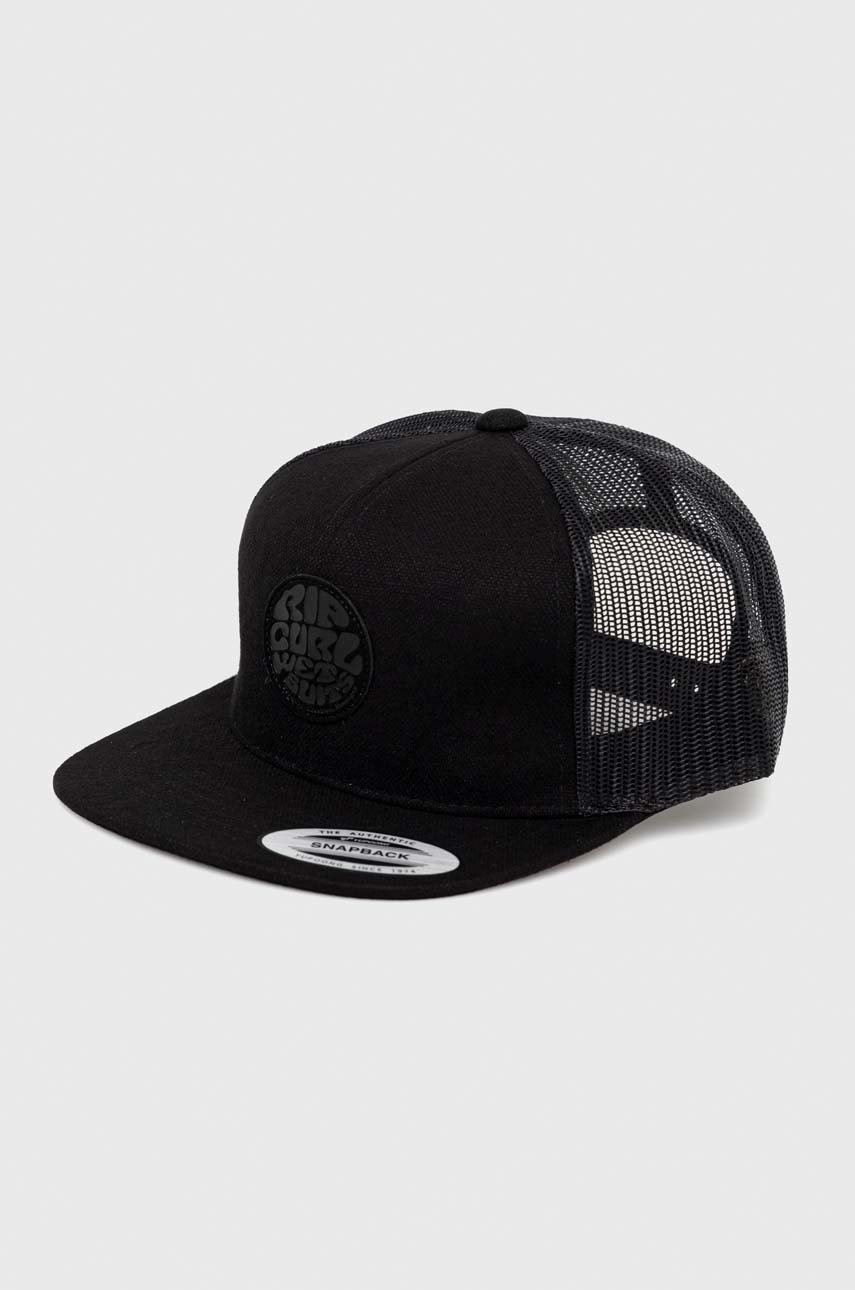 

Шапка с козирка Rip Curl в черно с апликация, Черен