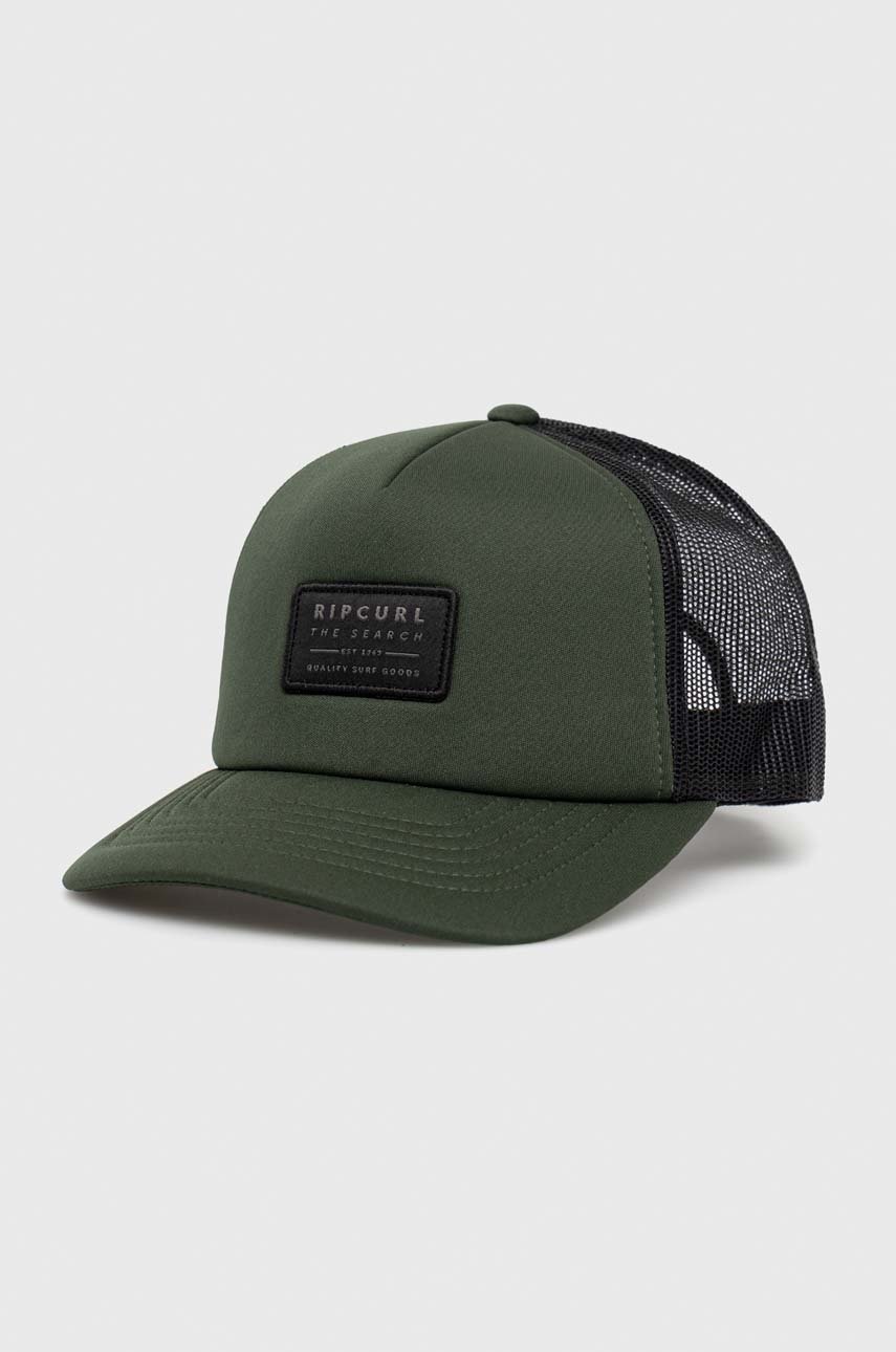 

Шапка с козирка Rip Curl в черно с апликация, Зелен