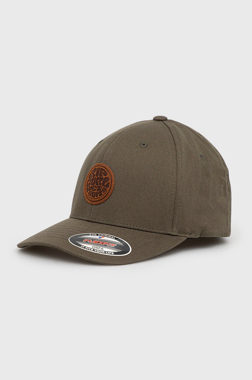 Rip curl căciulă culoarea verde, material neted