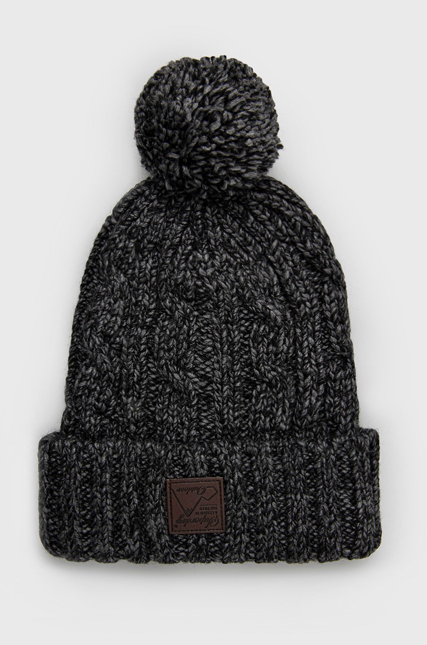 

Шапка с вълна Superdry в сиво, Сив