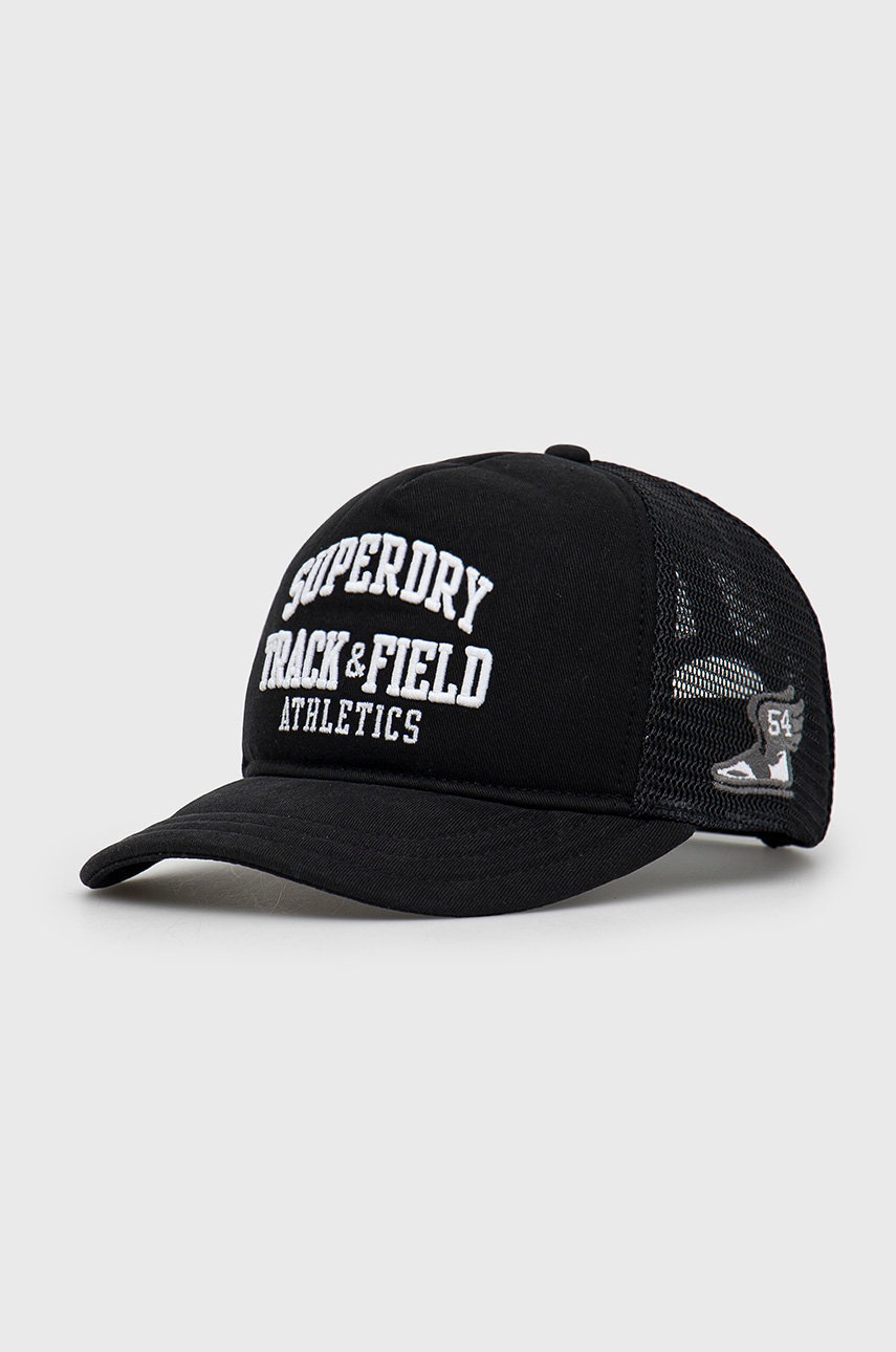 

Шапка Superdry в черно с апликация, Черен