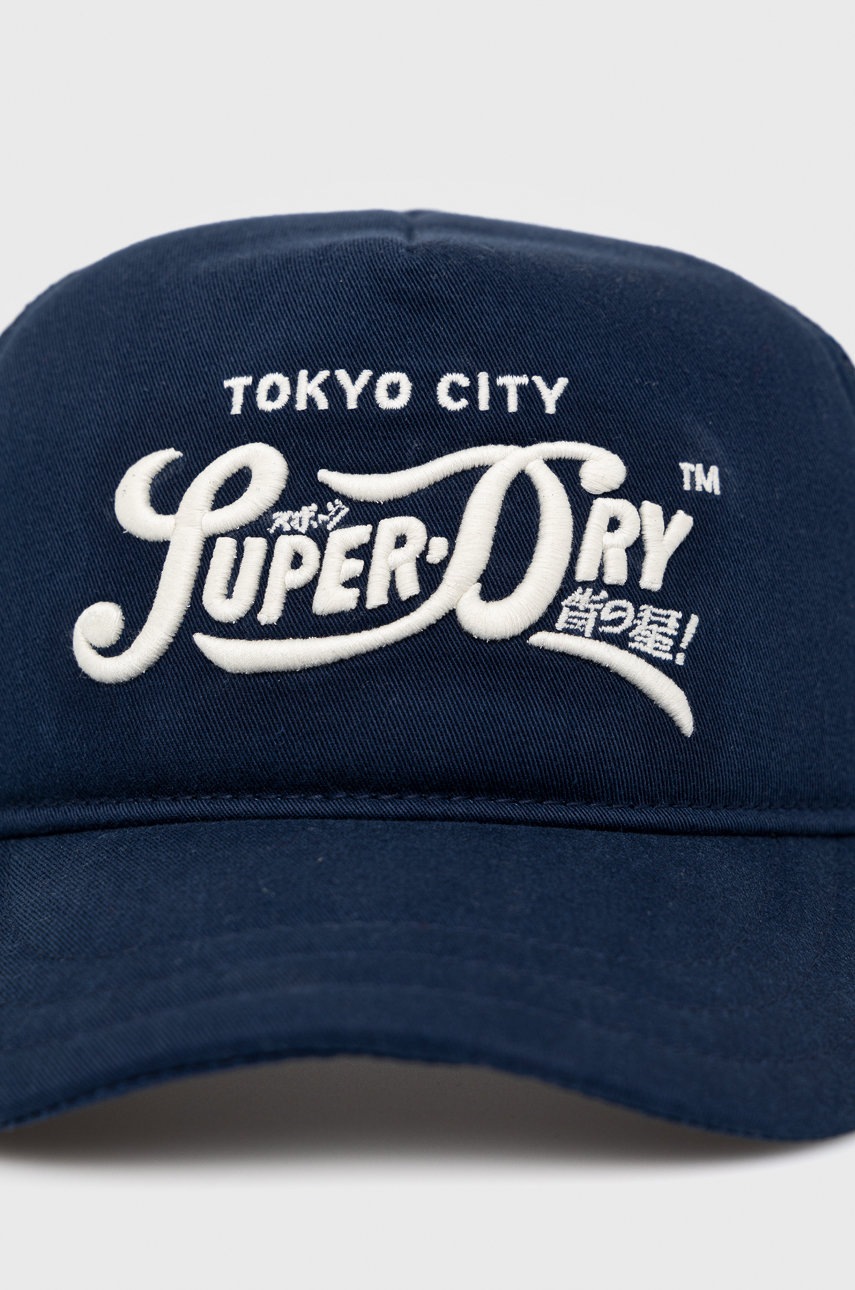 

Кепка Superdry цвет синий с аппликацией