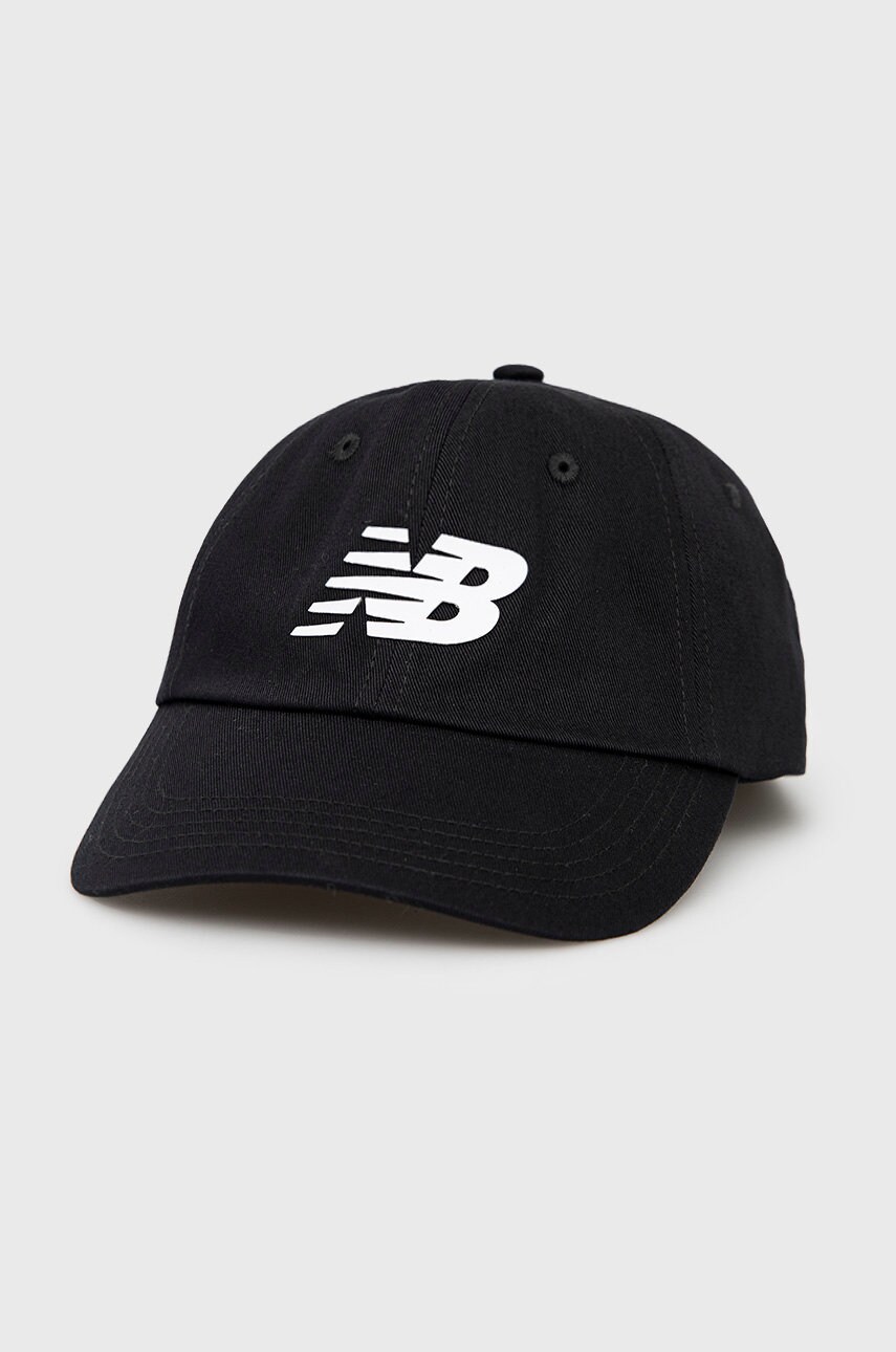 New balance caciula din bumbac lah13010bk culoarea negru, cu imprimeu