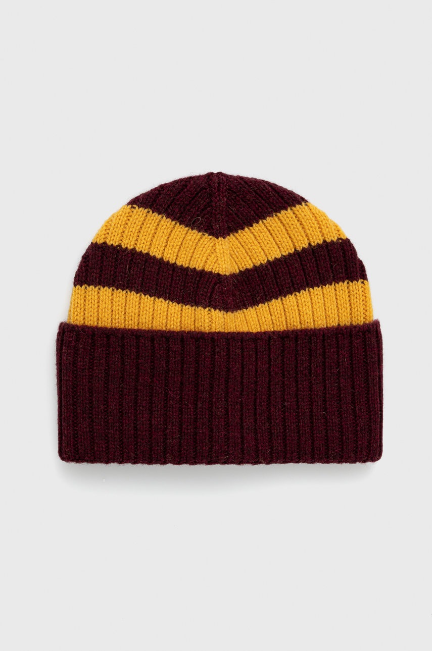 

Вълнена шапка United Colors of Benetton в бордо от вълна