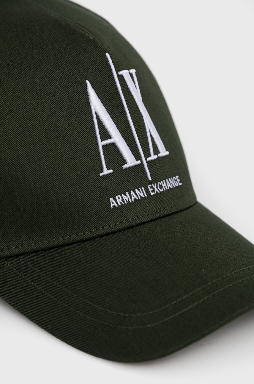 

Кепка Armani Exchange колір зелений з аплікацією