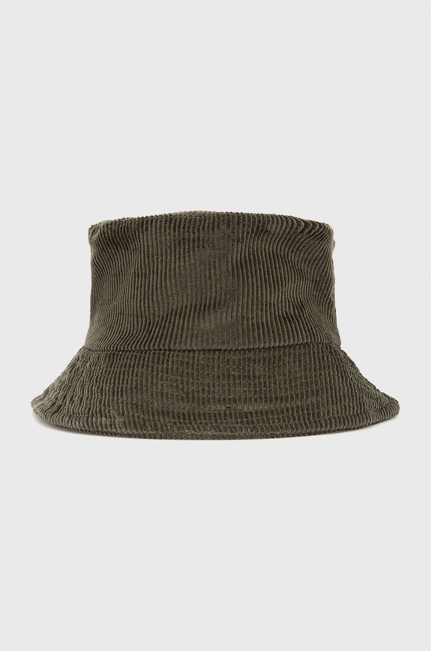 Manšestrový klobouok Sisley zelená barva, bavlněný - zelená -  100% Bavlna