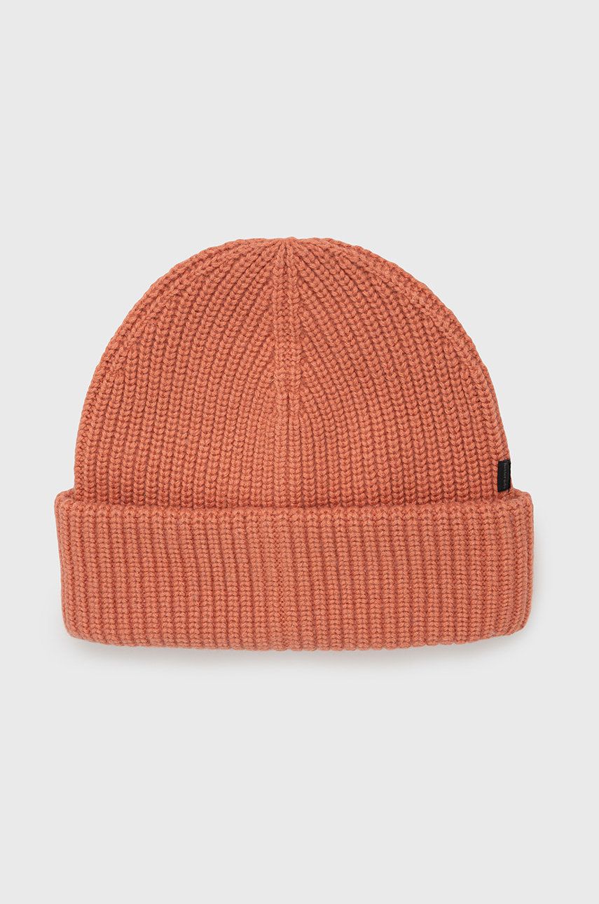 Vlněná čepice Resteröds oranžová barva, z husté pleteniny, vlněná - oranžová -  85% Merino vlna
