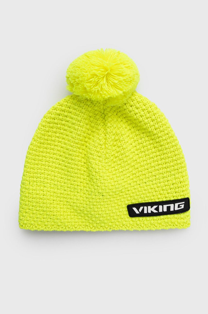 Čepice Viking žlutá barva, vlněná - žlutá -  Hlavní materiál: 50 % Polyakryl