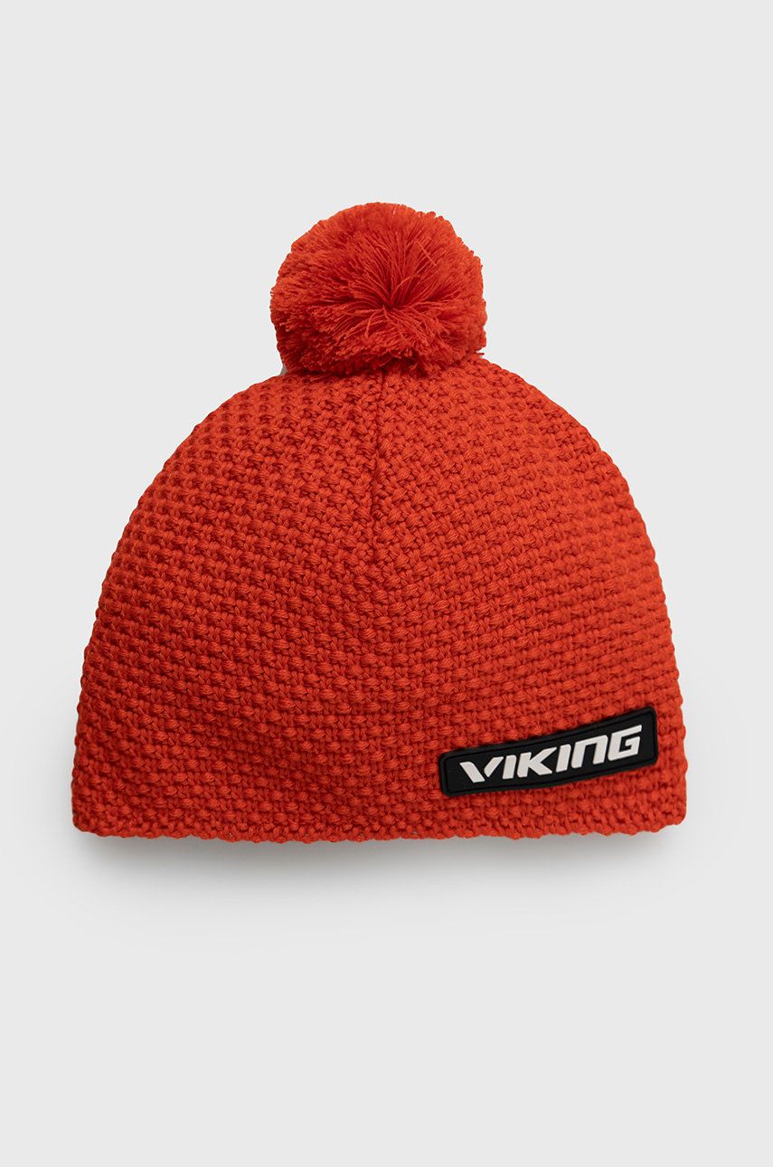 Čepice Viking červená barva, vlněná - červená -  Hlavní materiál: 50 % Polyakryl