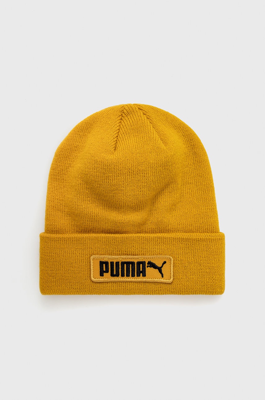 

Шапка Puma в жълто с фина плетка, Жълт