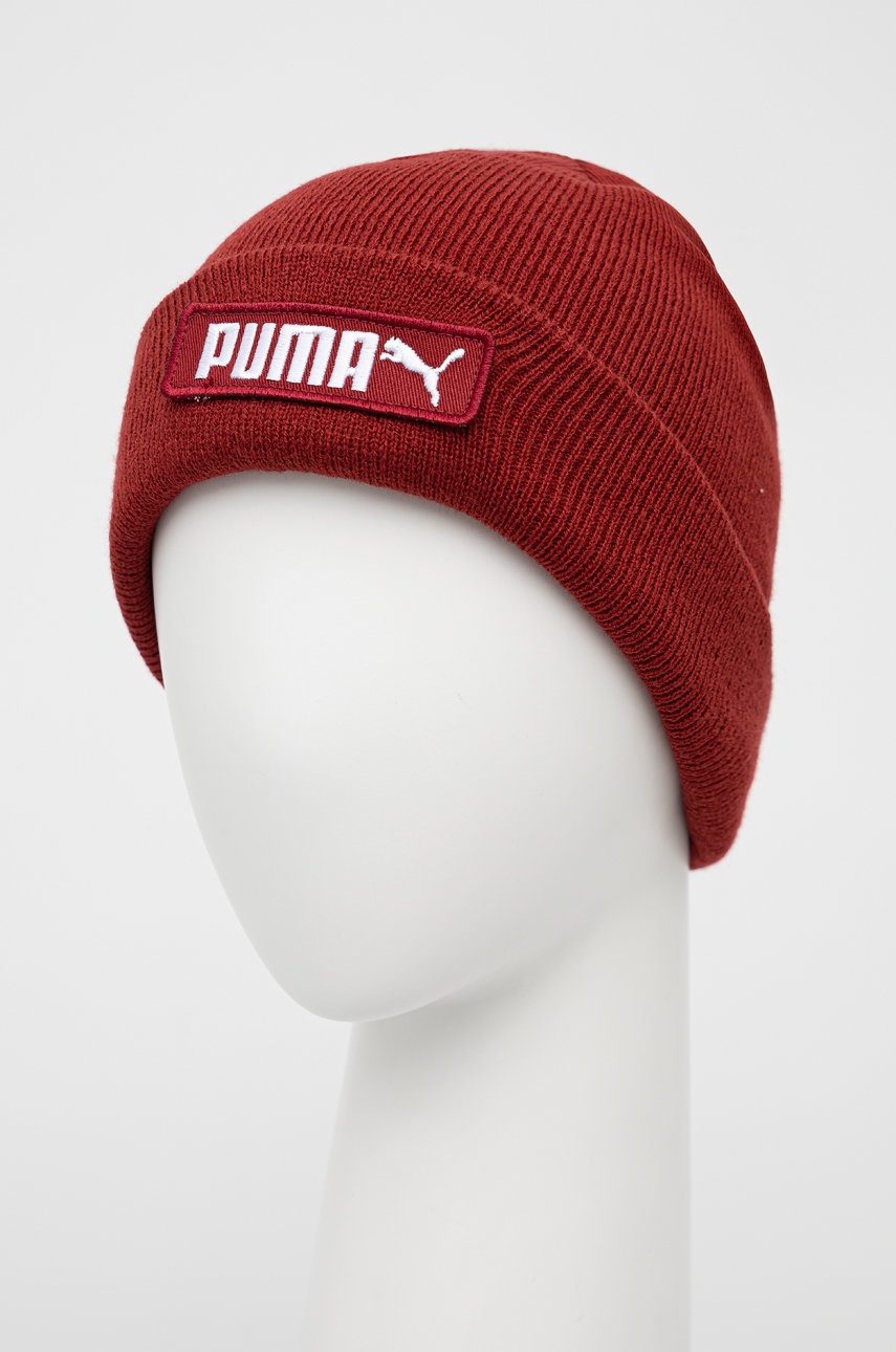 

Шапка Puma цвет бордовый из тонкого трикотажа