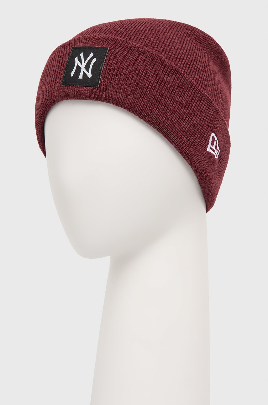 

Шапка New Era цвет фиолетовый из толстого трикотажа