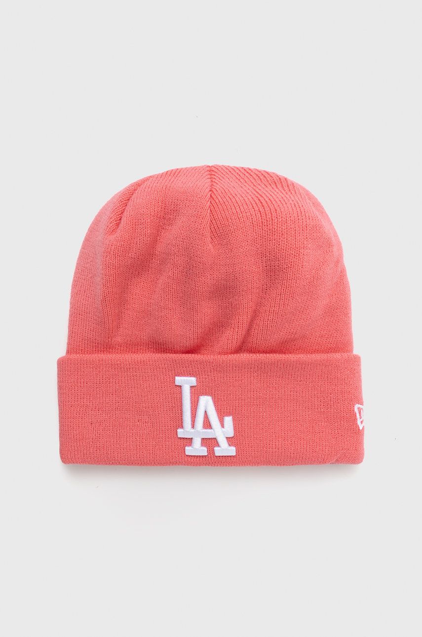 Čepice New Era růžová barva, z tenké pleteniny - růžová -  100% Akryl