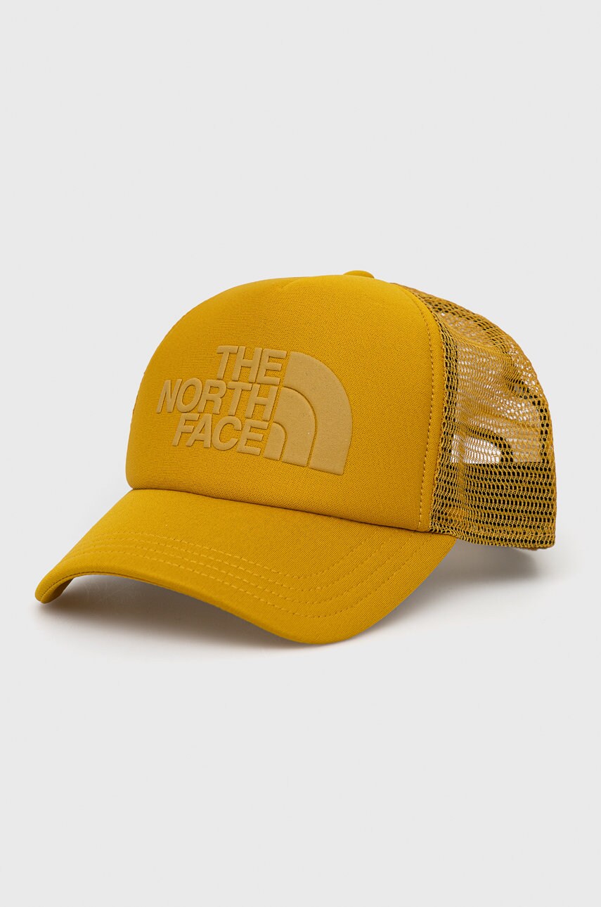 

Шапка The North Face в жълто с изчистен дизайн, Жълт