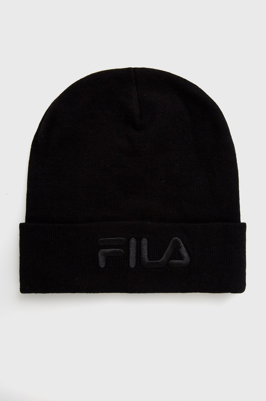

Шапка Fila в черно с фина плетка, Черен