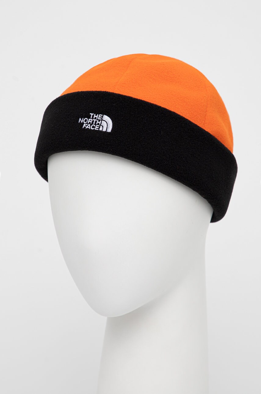 

Шапка The North Face цвет оранжевый из толстого трикотажа