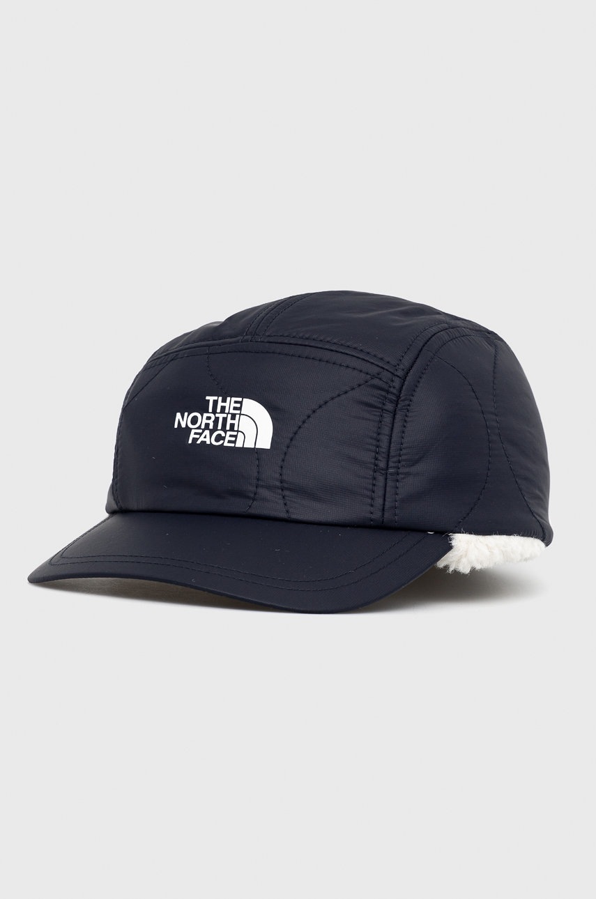

Шапка The North Face в тъмносиньо с изчистен дизайн, Тъмносин