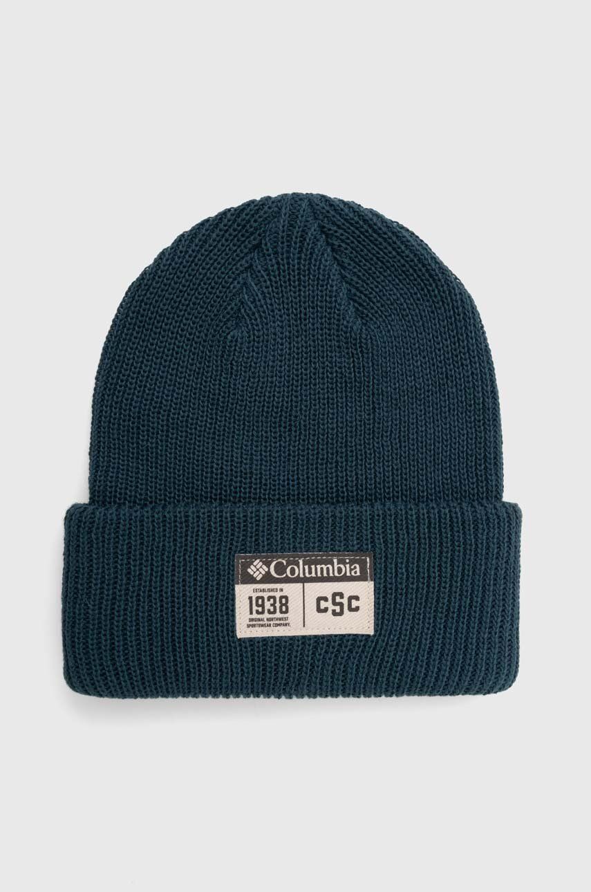 Levně Čepice Columbia Lost Lager II Beanie tyrkysová barva, 1975921