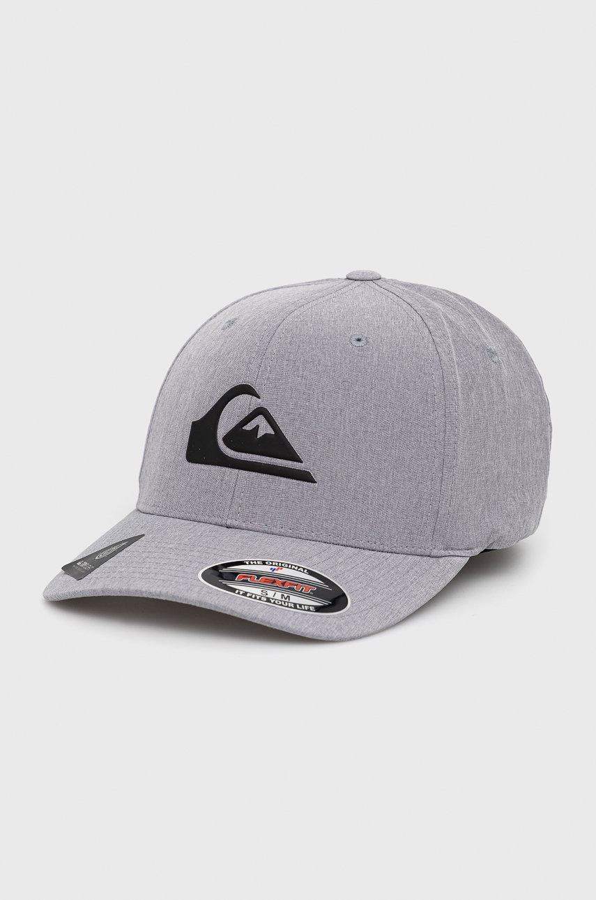 

Шапка Quiksilver в сиво с изчистен дизайн, Сив