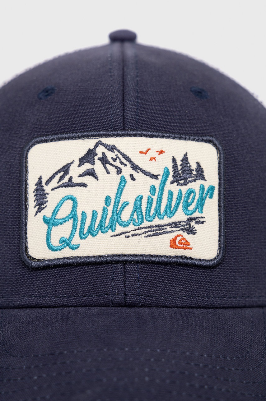 

Шапка Quiksilver цвет синий с аппликацией