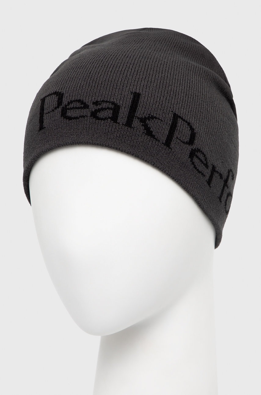 

Шапка Peak Performance колір сірий