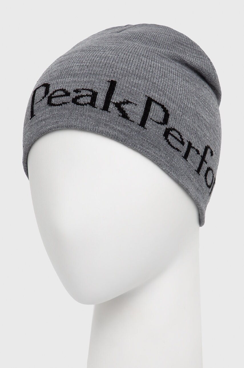 

Шапка Peak Performance колір сірий