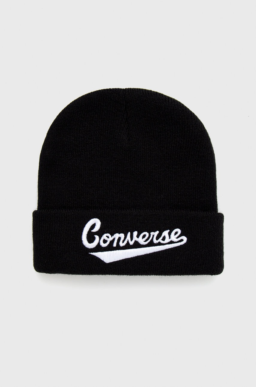 

Шапка Converse в черно с фина плетка, Черен