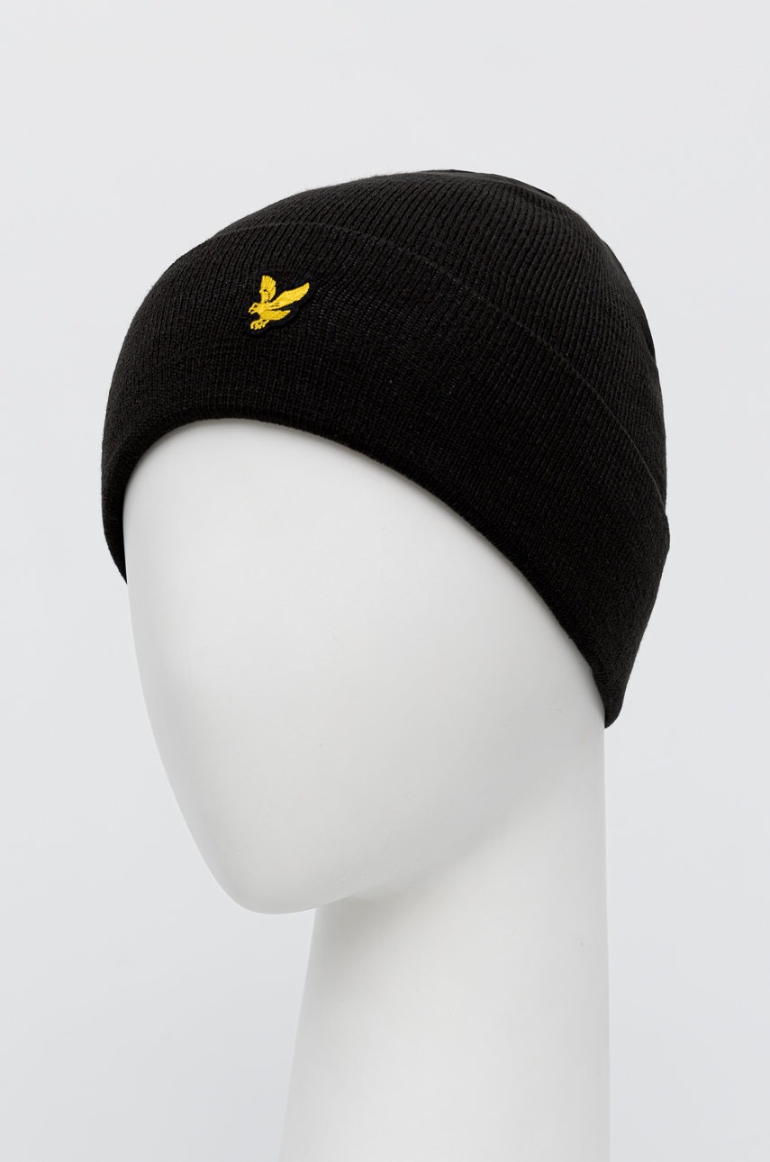 

Шапка Lyle & Scott цвет чёрный из тонкого трикотажа