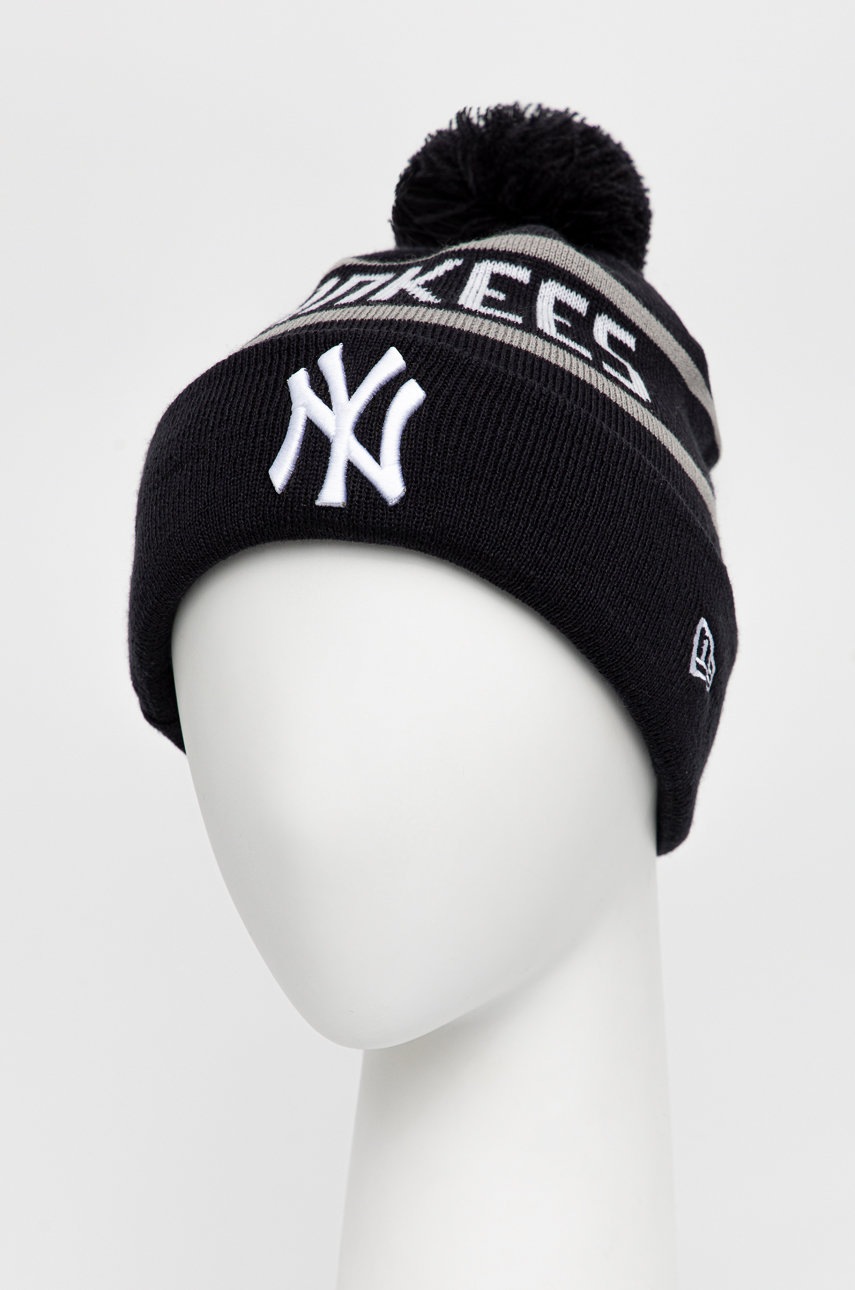 

Шапка с примесью шерсти New Era цвет синий из тонкого трикотажа