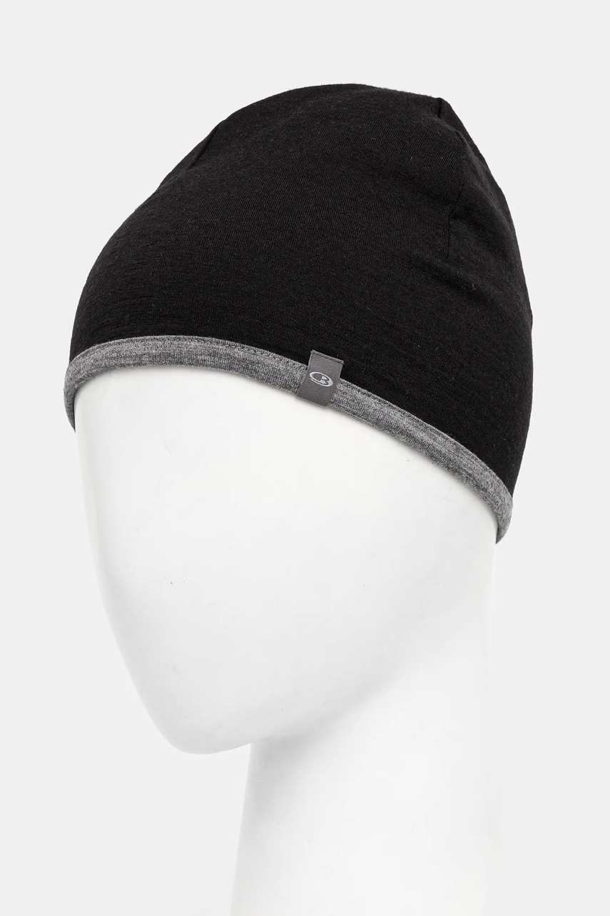 Шерстяная шапка Icebreaker цвет чёрный из тонкого трикотажа шерсть