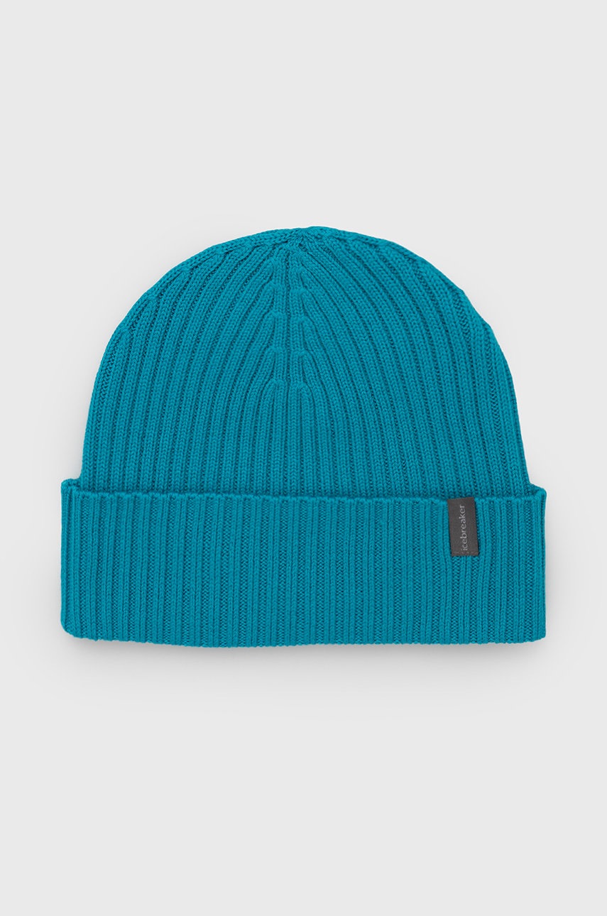 

Вълнена шапка Icebreaker с фина плетка от вълна, Тюркоазен