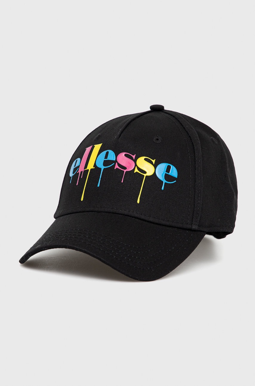

Памучна шапка Ellesse в черно с апликация, Черен