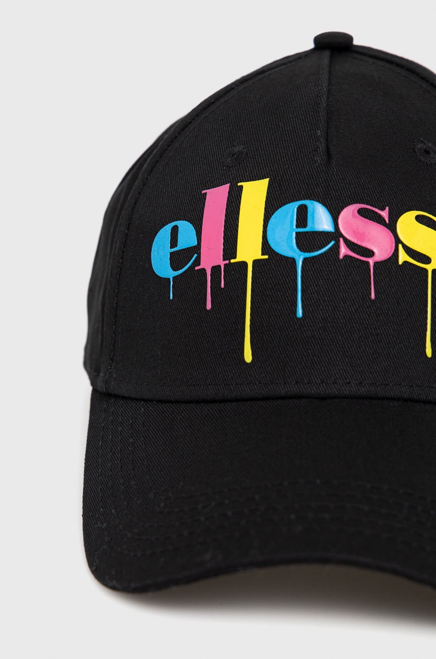 

Бавовняна кепка Ellesse колір чорний з аплікацією