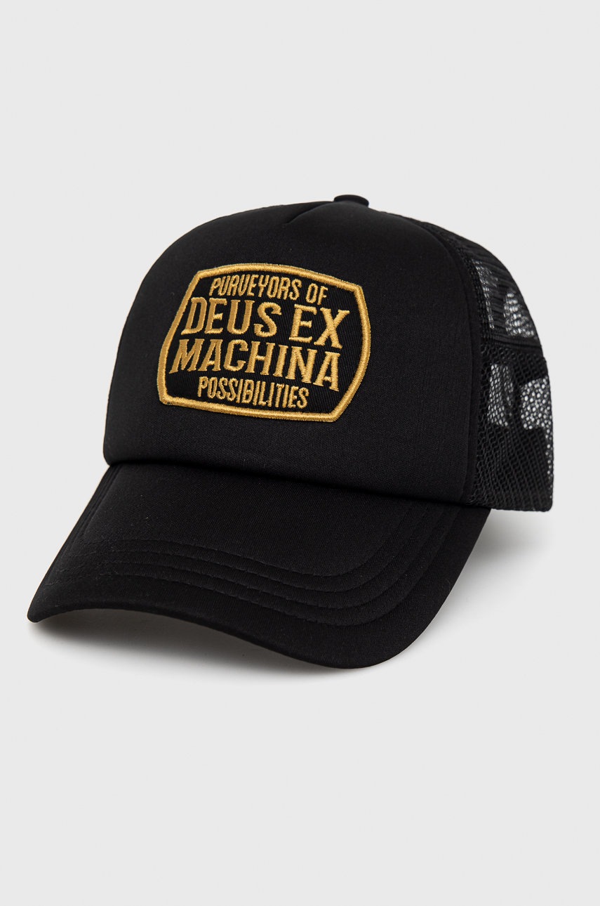 

Шапка Deus Ex Machina в черно с апликация, Черен