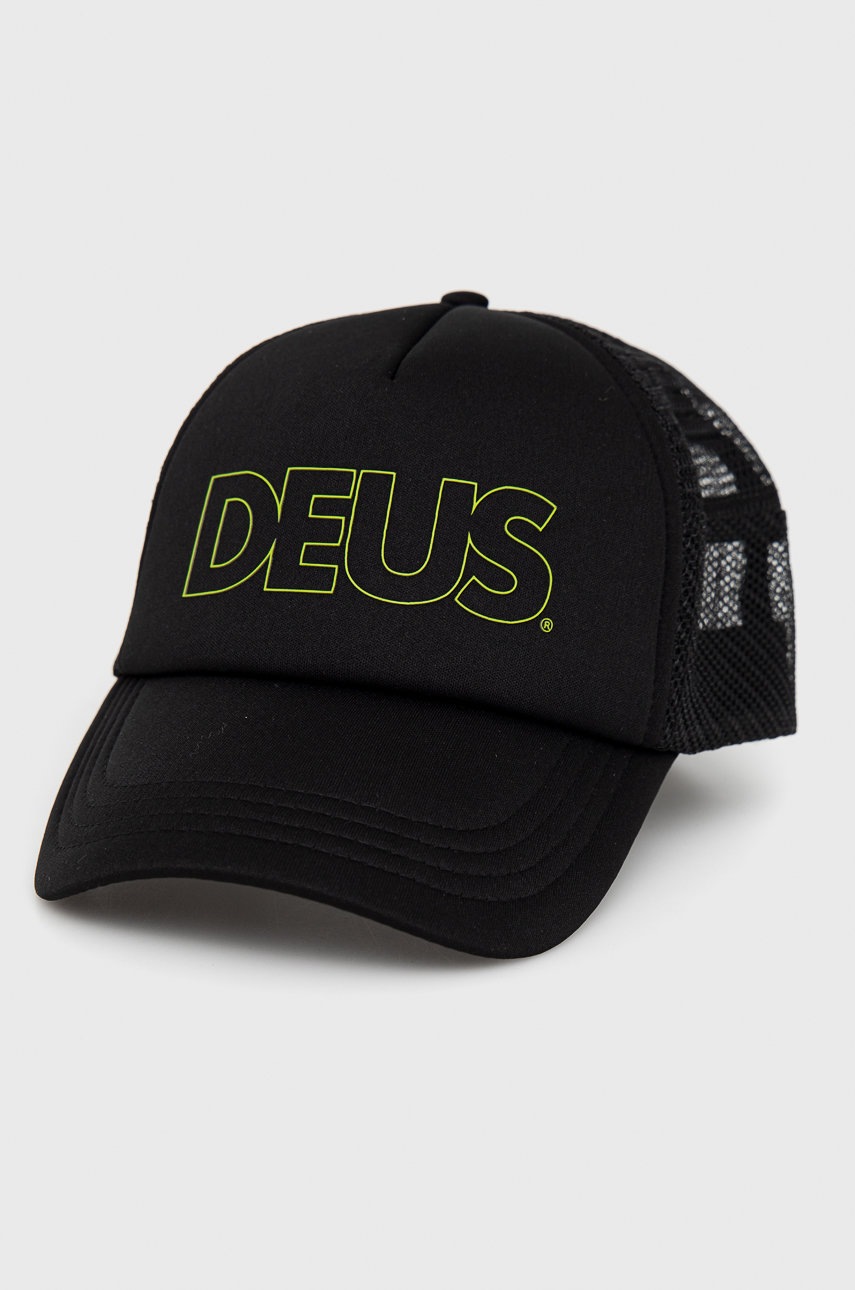 

Шапка Deus Ex Machina в черно с принт, Черен