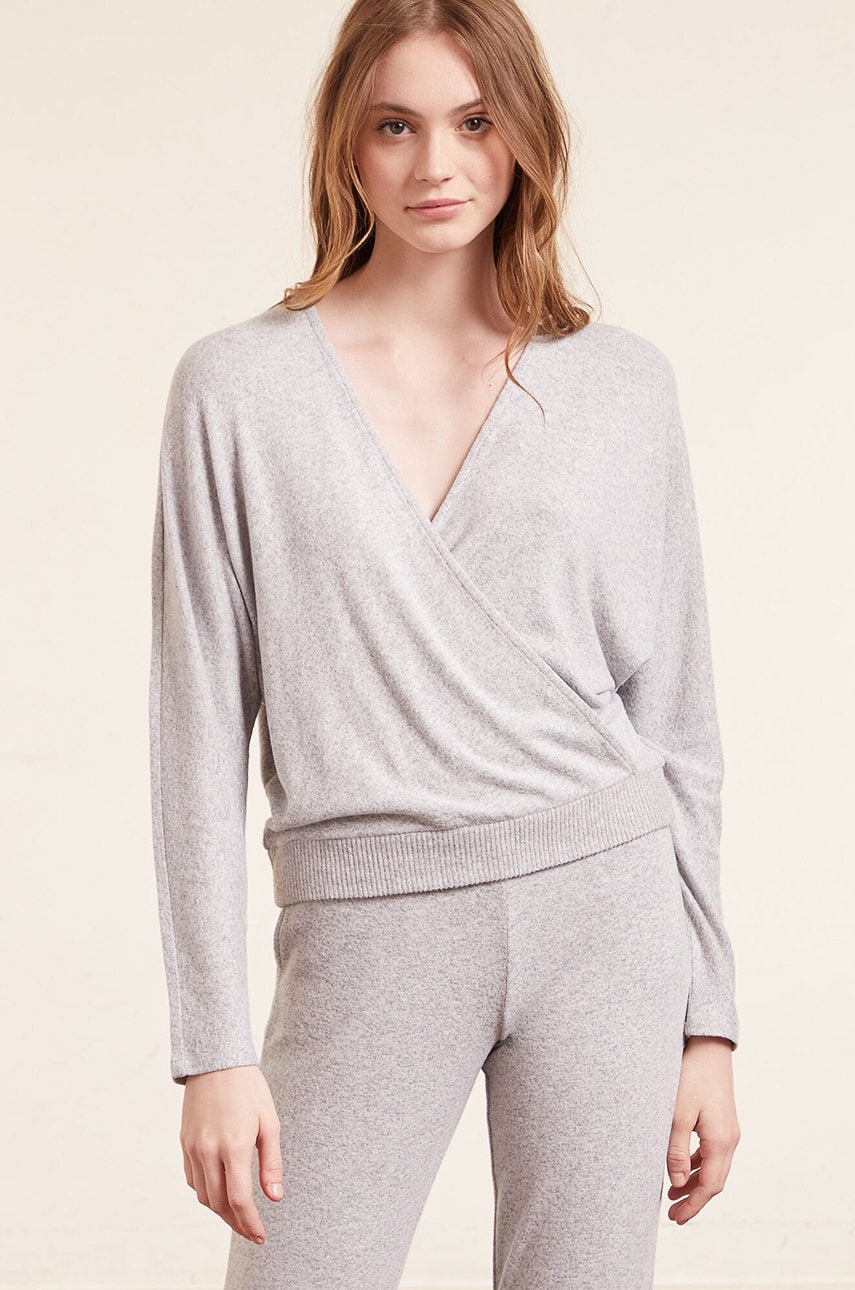Etam longsleeve femei, culoarea gri