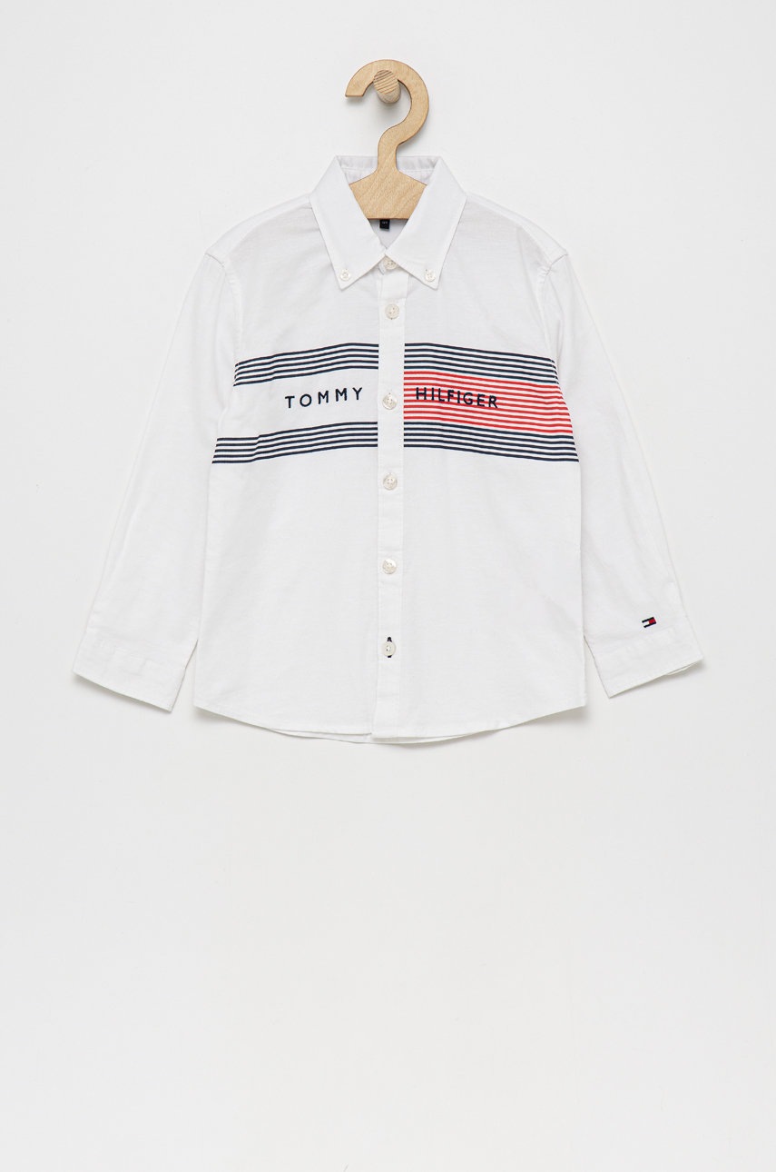

Детска риза Tommy Hilfiger в бяло, Бял