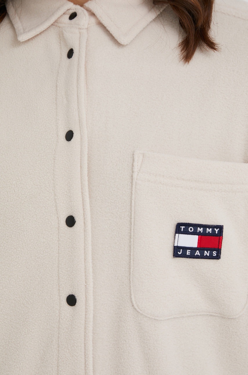

Сорочка Tommy Jeans жіноча колір прозорий relaxed класичний комір