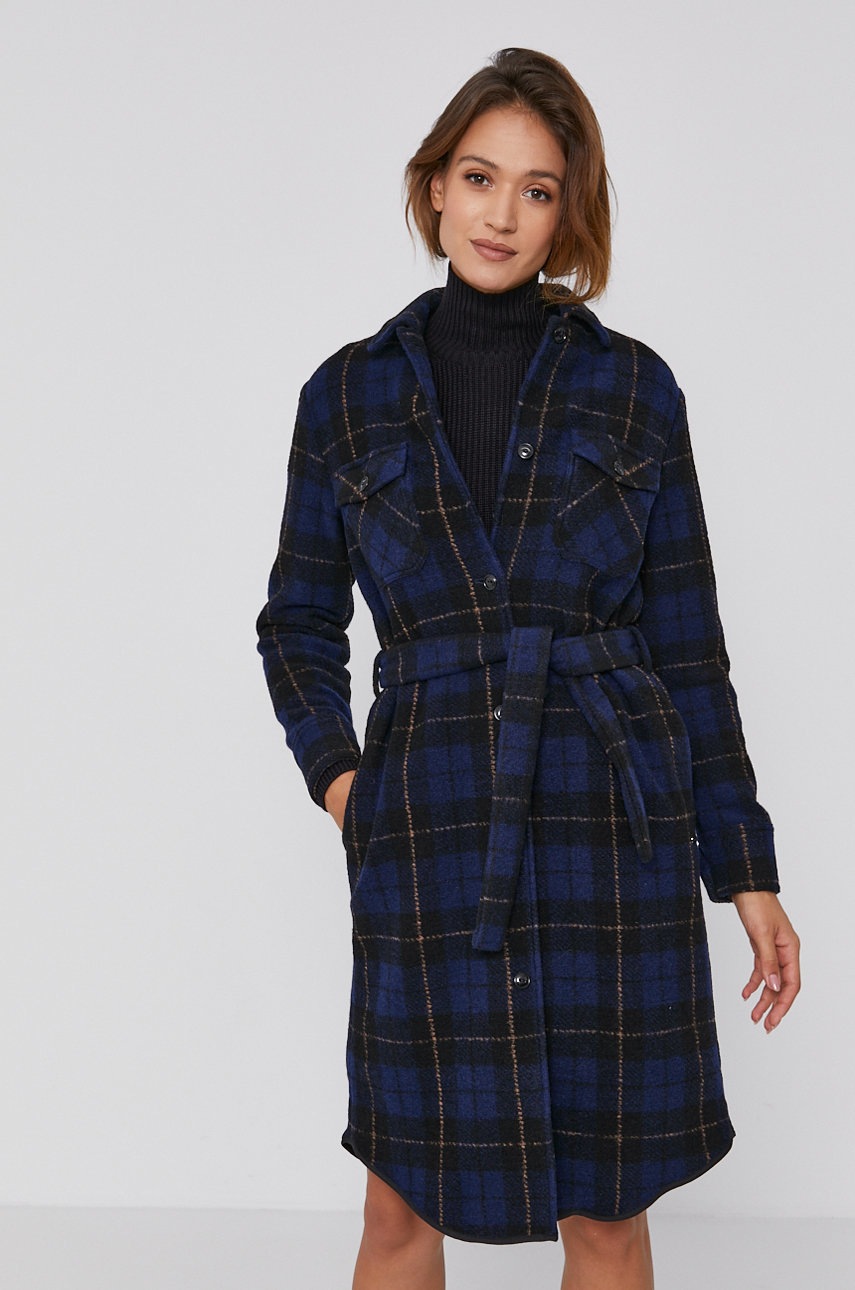 

Пальто Woolrich женское цвет синий переходное