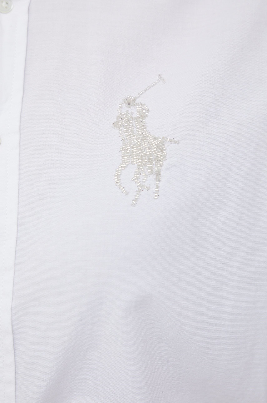 

Бавовняна сорочка Polo Ralph Lauren жіноча колір білий regular класичний комір