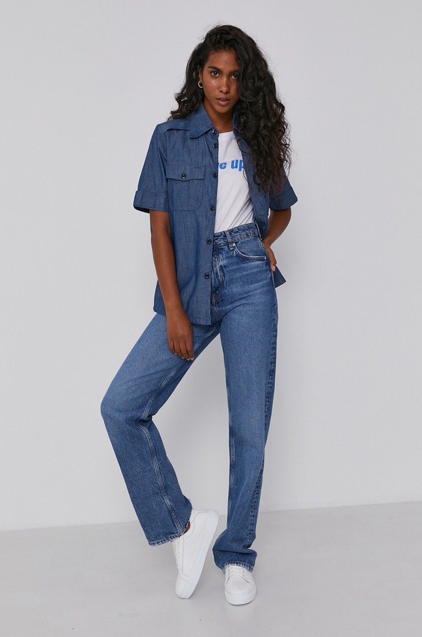 

Хлопковая рубашка G-Star Raw женская regular классический воротник