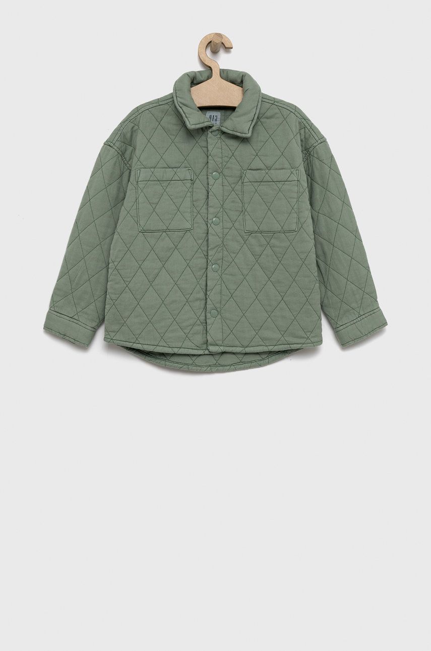 Dětská bunda GAP zelená barva - zelená -  Výplň: 100% Polyester Hlavní materiál: 99% Bavln