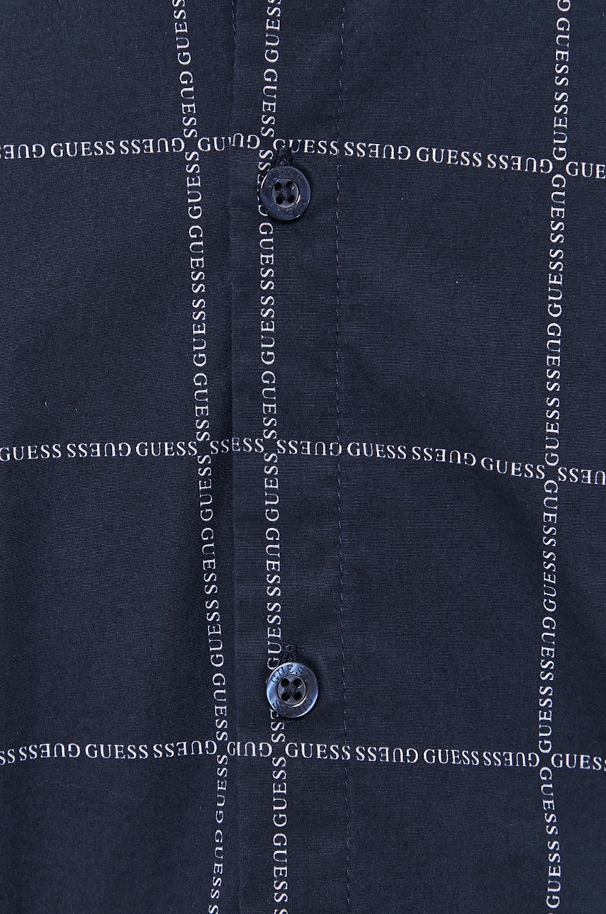 

Рубашка Guess мужская цвет синий slim классический воротник