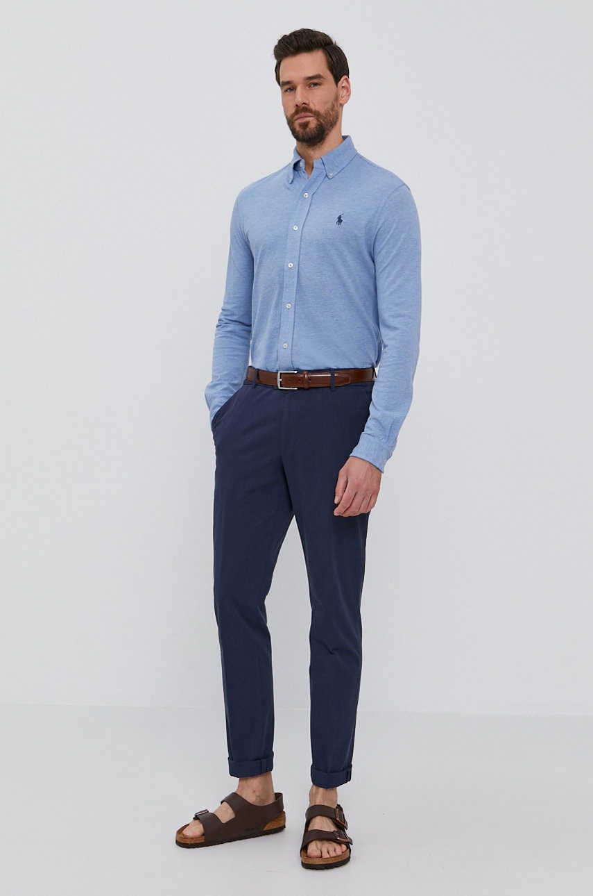 

Хлопковая рубашка Polo Ralph Lauren мужская regular воротник button-down