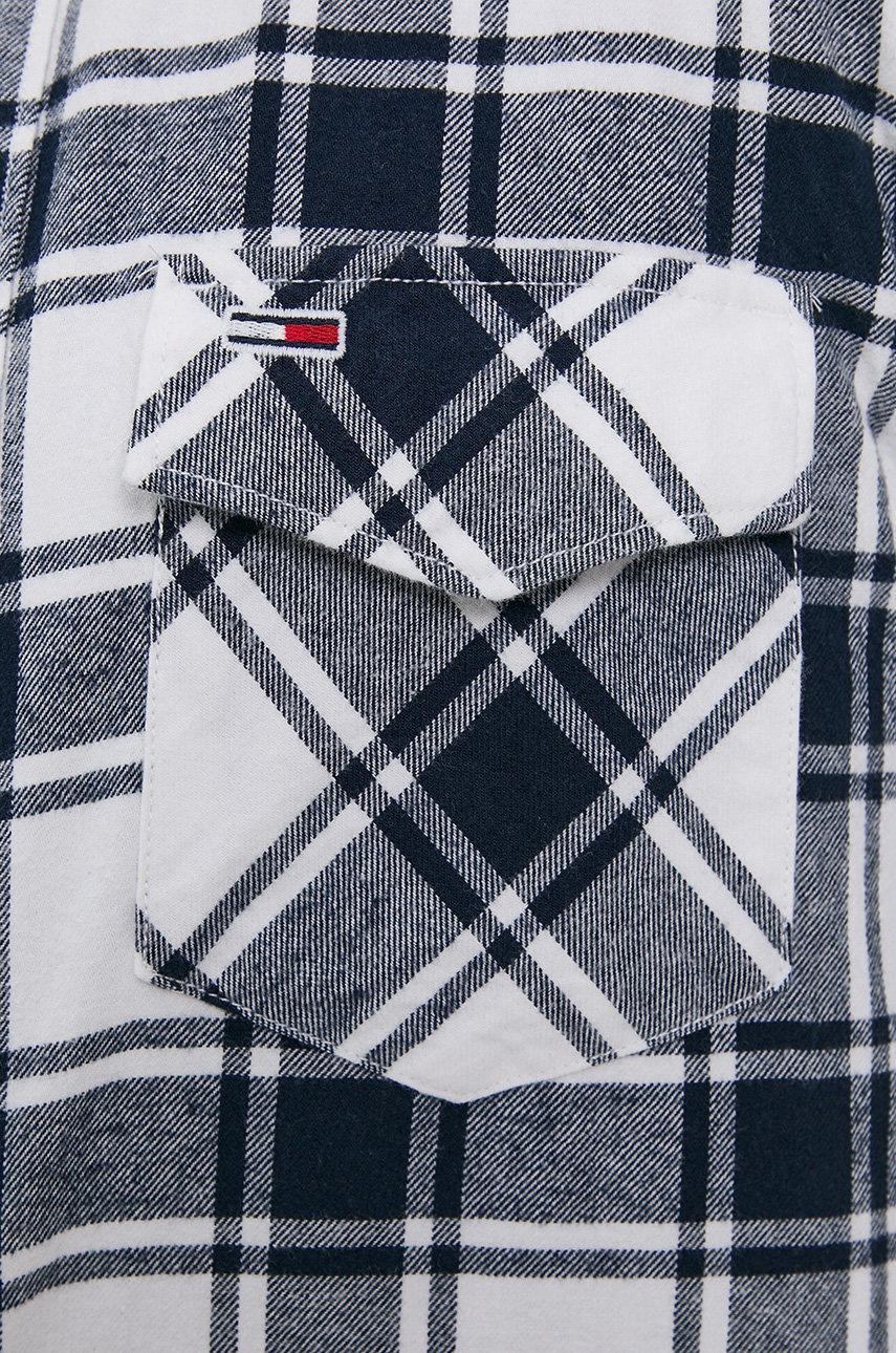

Бавовняна сорочка Tommy Jeans чоловіча колір білий regular класичний комір