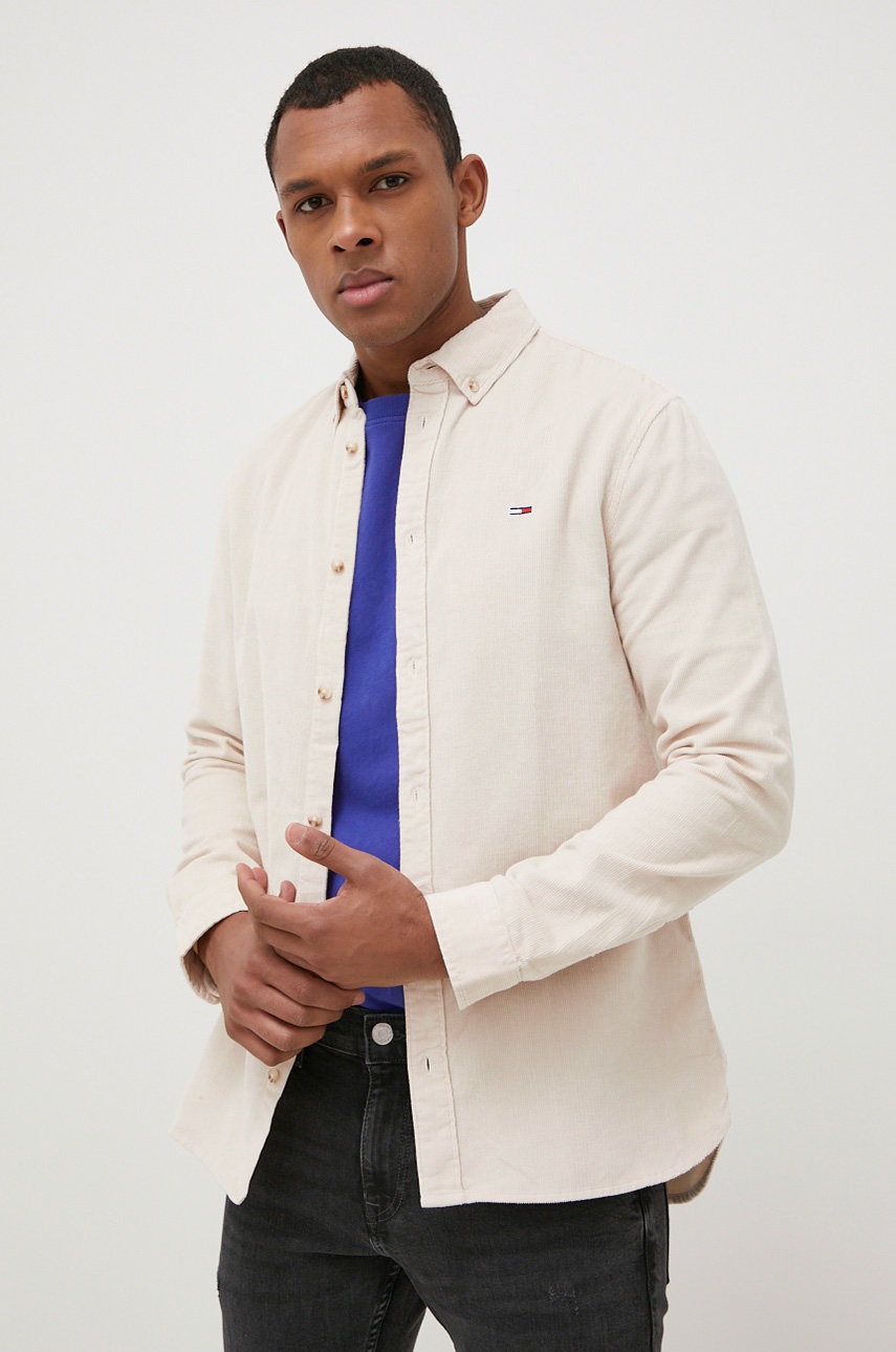 

Джинсова риза Tommy Jeans мъжка, Бежов