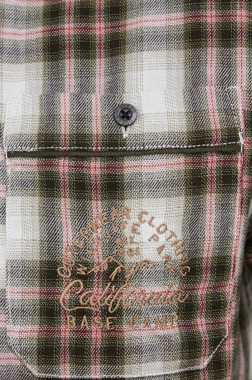 

Бавовняна сорочка Guess чоловіча колір зелений regular комір button-down