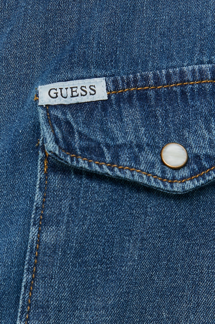 

Джинсова бавовняна сорочка Guess чоловіча regular класичний комір