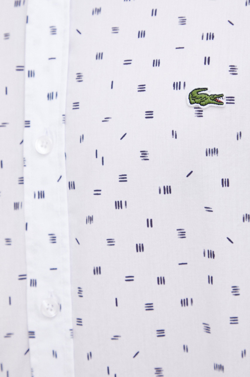 

Бавовняна сорочка Lacoste чоловіча колір білий slim класичний комір