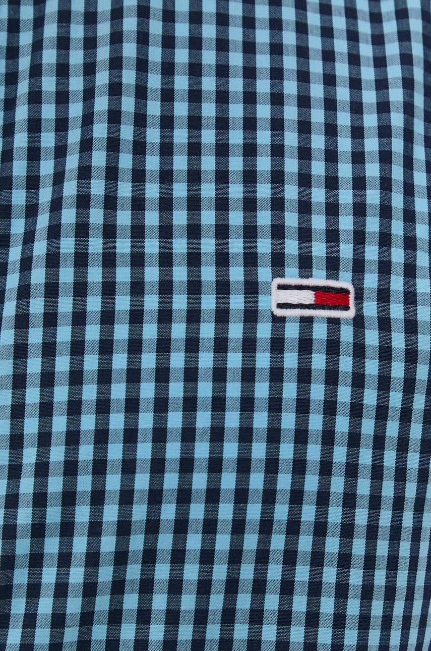 

Хлопковая рубашка Tommy Jeans мужская цвет синий regular воротник button-down